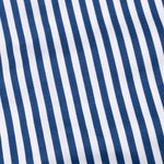 Cadenc Navy Blue White Cuff Collar Cotton Stripes Shirt - John Ellies