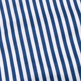 Cadenc Navy Blue White Cuff Collar Cotton Stripes Shirt - John Ellies