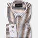 Cadenc Brown White Cuff Collar Cotton Stripes Shirt - John Ellies