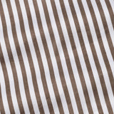 Cadenc Brown White Cuff Collar Cotton Stripes Shirt - John Ellies