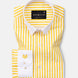 Cadenc Golden Yellow White Cuff Collar Cotton Stripes Shirt - John Ellies