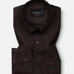 Wels Brown Stripes Oxford Cotton Shirt - John Ellies