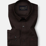 Wels Brown Stripes Oxford Cotton Shirt - John Ellies