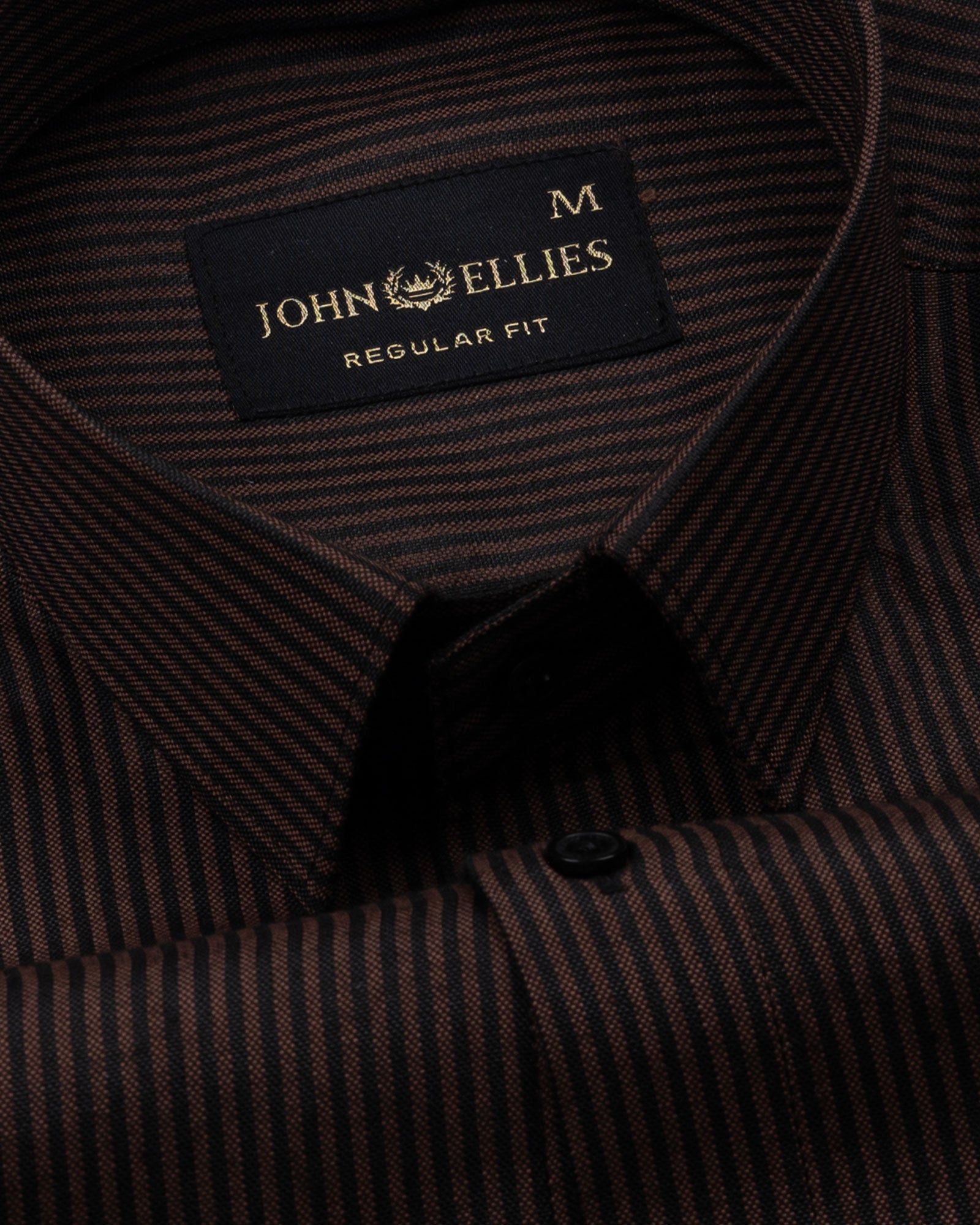 Wels Brown Stripes Oxford Cotton Shirt - John Ellies