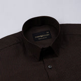 Wels Brown Stripes Oxford Cotton Shirt - John Ellies