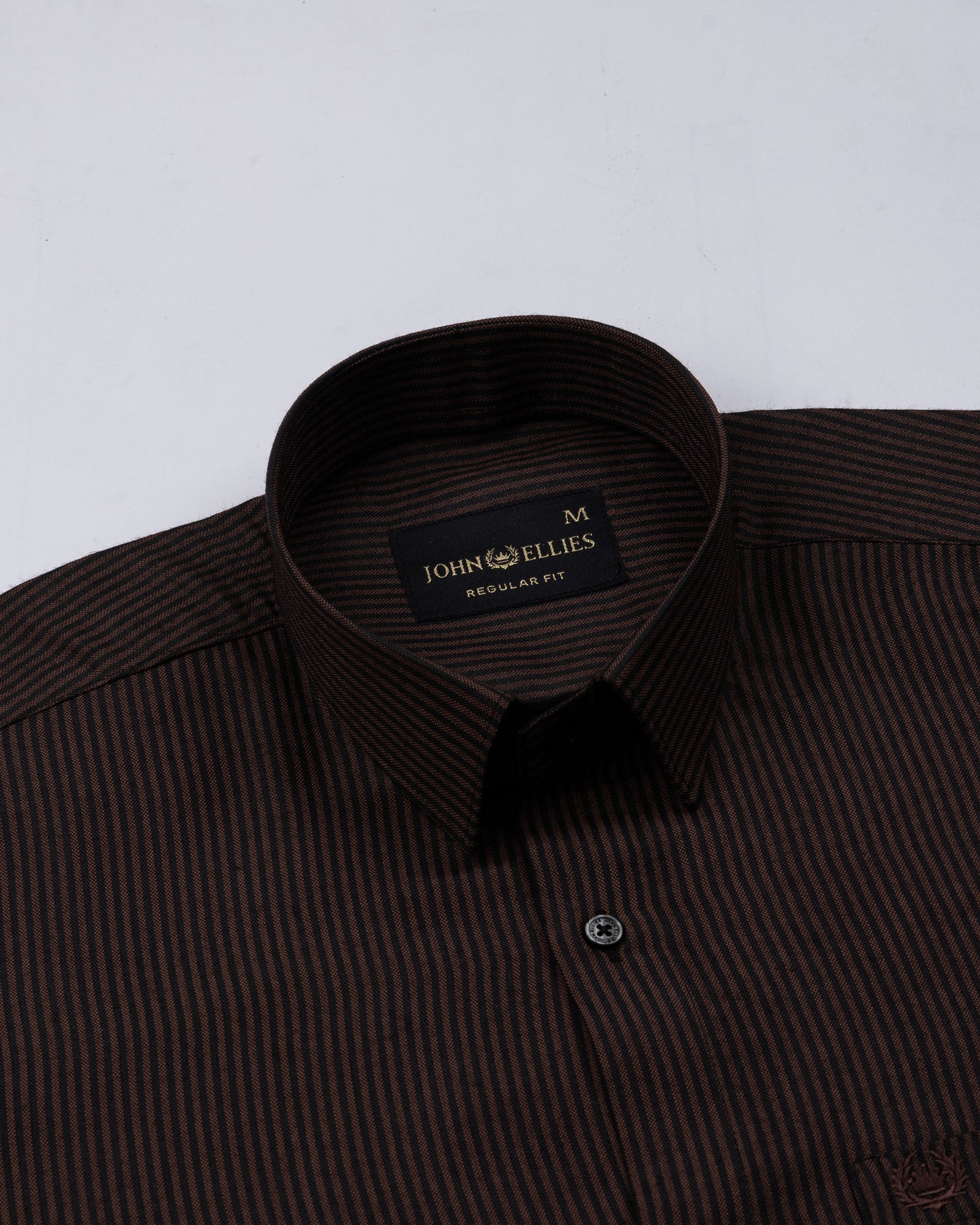 Wels Brown Stripes Oxford Cotton Shirt - John Ellies