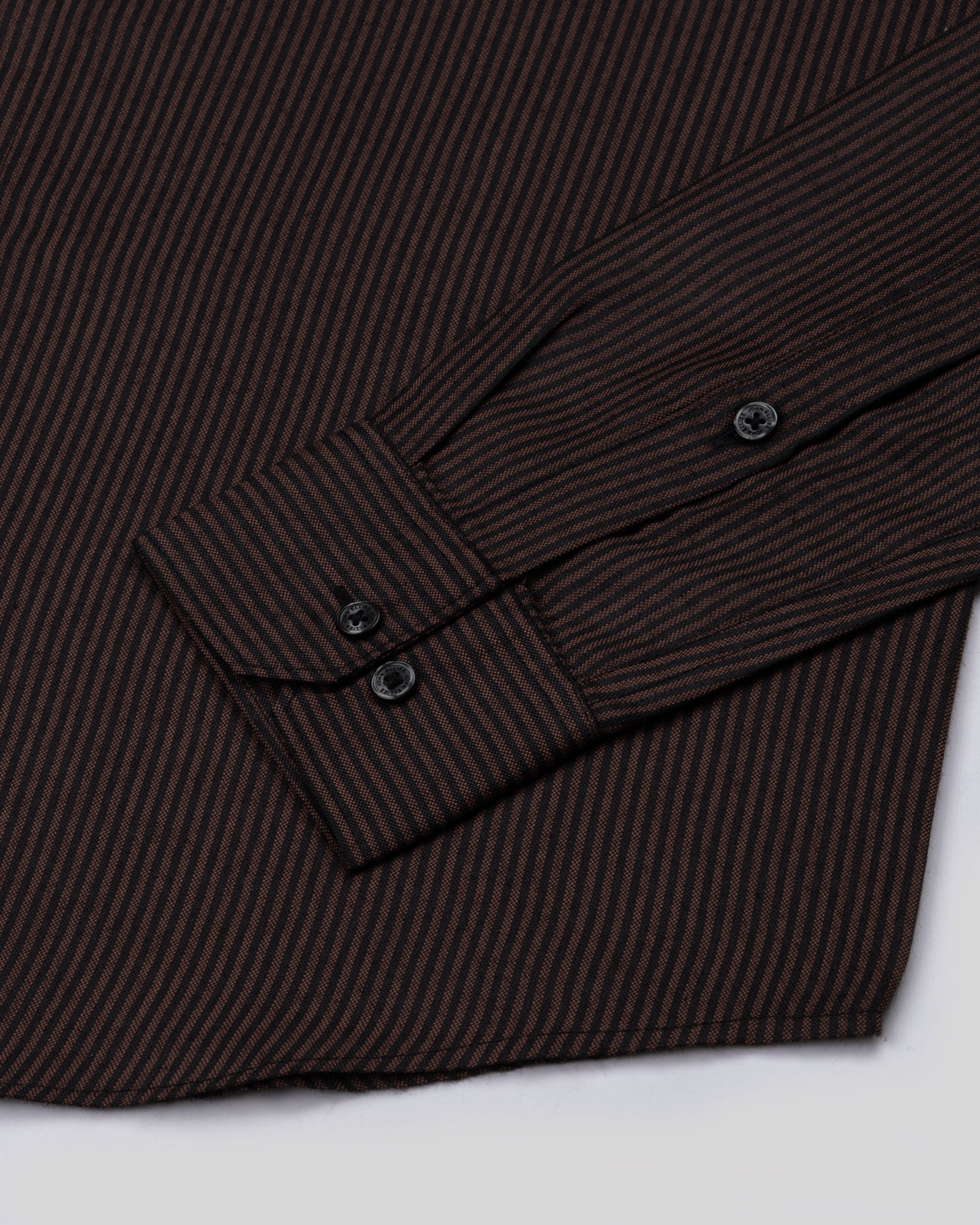 Wels Brown Stripes Oxford Cotton Shirt - John Ellies