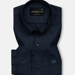 Wels Blue Stripes Oxford Cotton Shirt - John Ellies