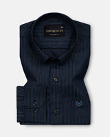 Wels Blue Stripes Oxford Cotton Shirt
