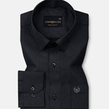 Wels Grey Stripes Oxford Cotton Shirt - John Ellies