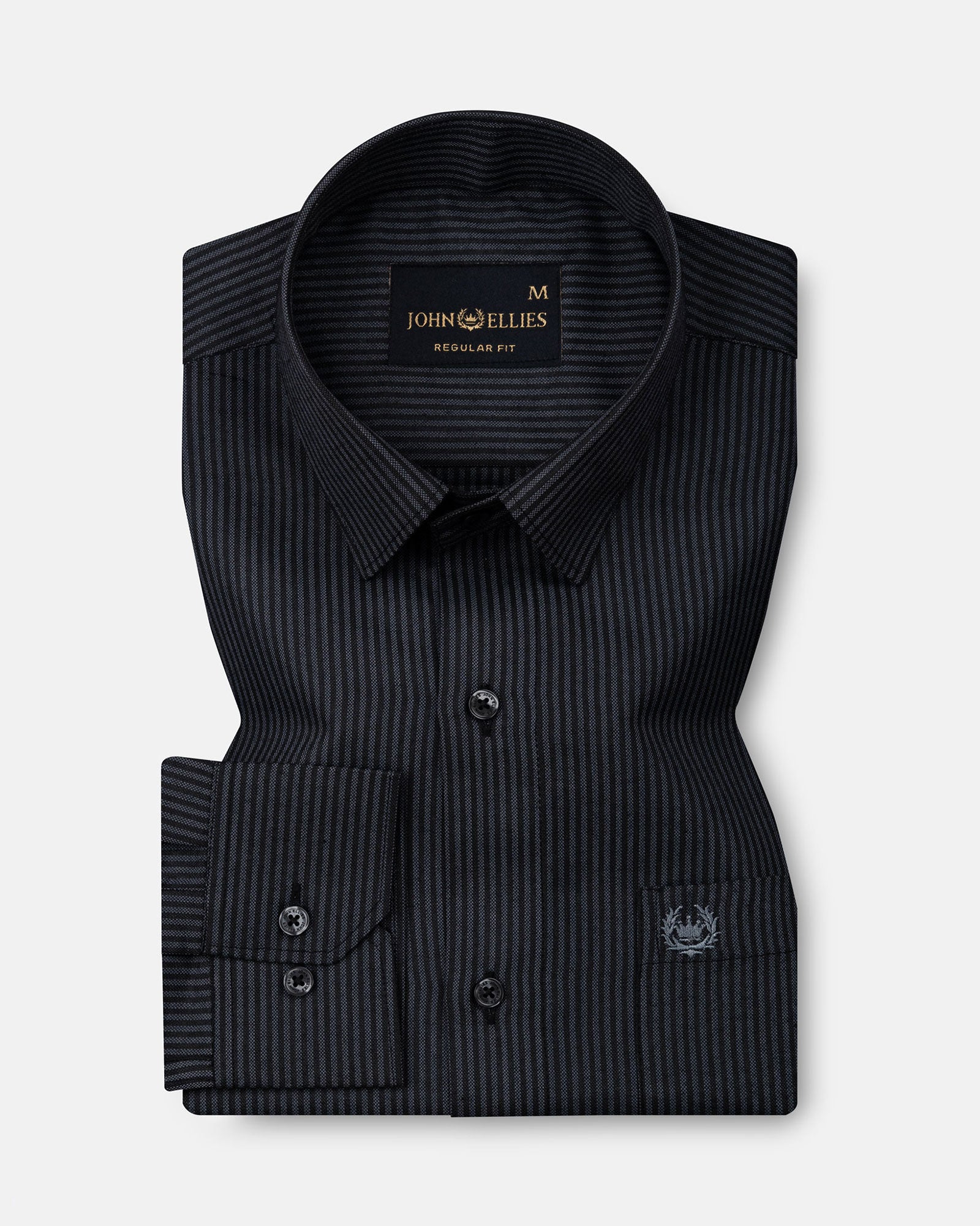 Wels Grey Stripes Oxford Cotton Shirt - John Ellies