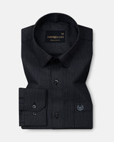 Wels Grey Stripes Oxford Cotton Shirt