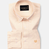 Zanrix Peach Stripe Button Down Oxford Cotton Shirt - John Ellies