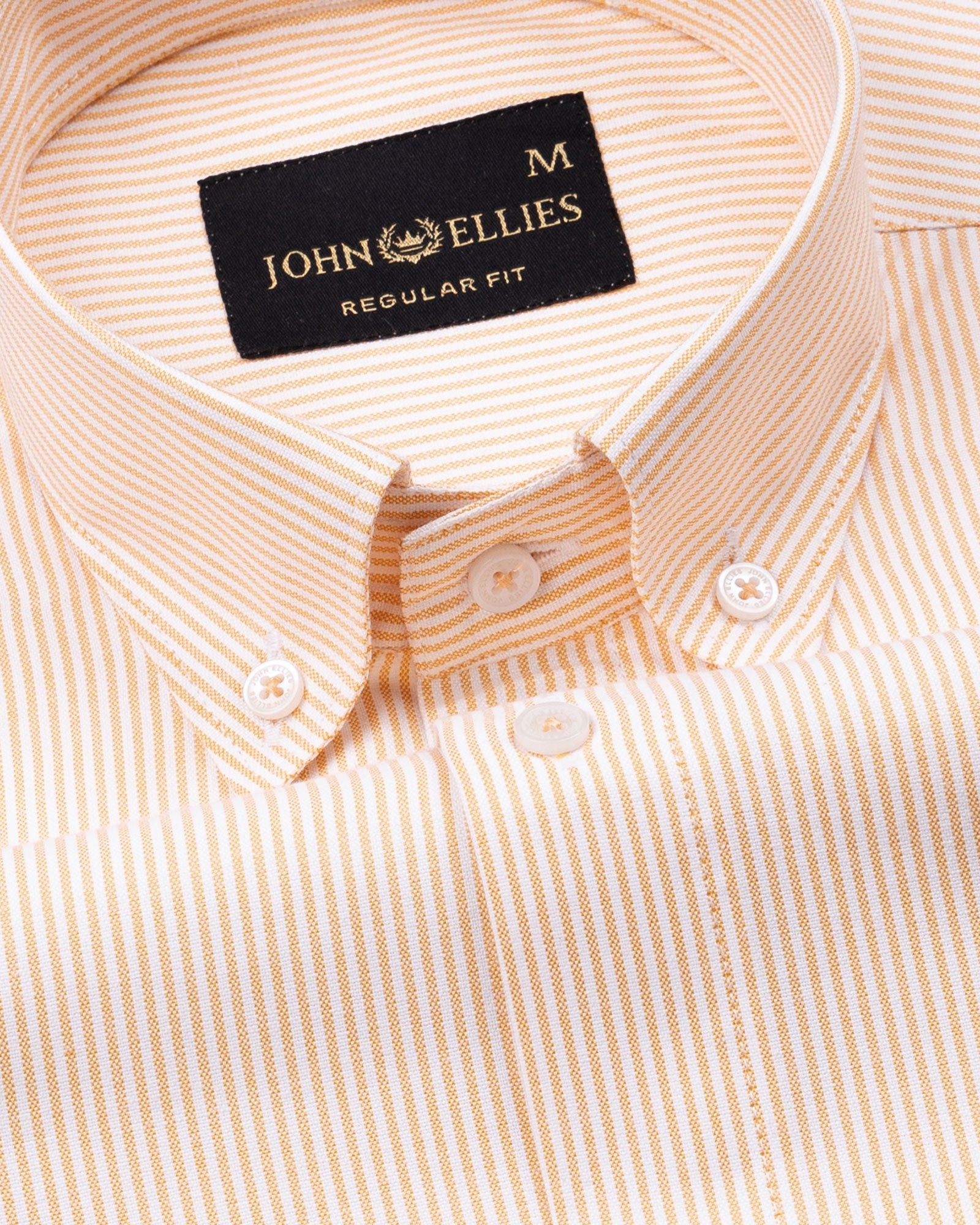 Zanrix Peach Stripe Button Down Oxford Cotton Shirt - John Ellies