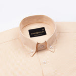Zanrix Peach Stripe Button Down Oxford Cotton Shirt - John Ellies