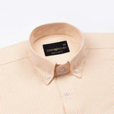 Zanrix Peach Stripe Button Down Oxford Cotton Shirt - John Ellies