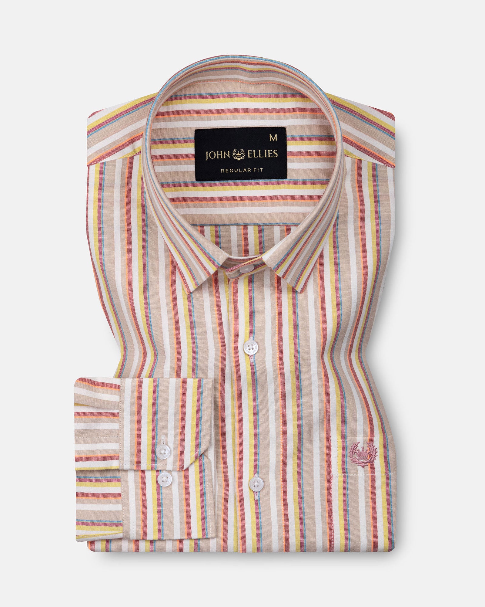 Venzia Multicolor Stripes Cotton Shirt - John Ellies