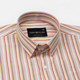 Venzia Multicolor Stripes Cotton Shirt - John Ellies