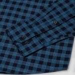 Venzia Navy Blue Check Cotton Shirt - John Ellies