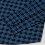 Venzia Navy Blue Check Cotton Shirt - John Ellies