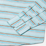 Venzia Powder Blue Stripes Linen Shirt - John Ellies