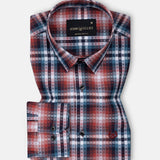 Venzia Red Check Textured Cotton Shirt - John Ellies