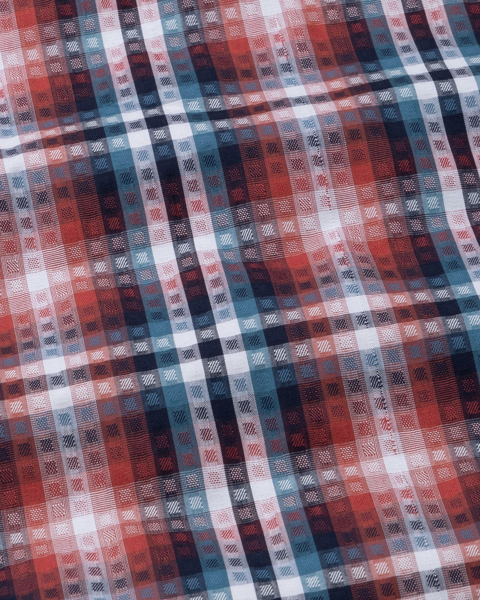 Venzia Red Check Textured Cotton Shirt - John Ellies