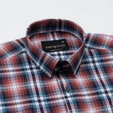 Venzia Red Check Textured Cotton Shirt - John Ellies