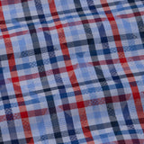 Venzia Blue Check Textured Cotton Shirt - John Ellies