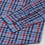 Venzia Blue Check Textured Cotton Shirt - John Ellies