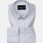 Venzia Silver Stripes Oxford Cotton Shirt - John Ellies