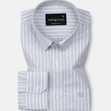 Venzia Silver Stripes Oxford Cotton Shirt - John Ellies