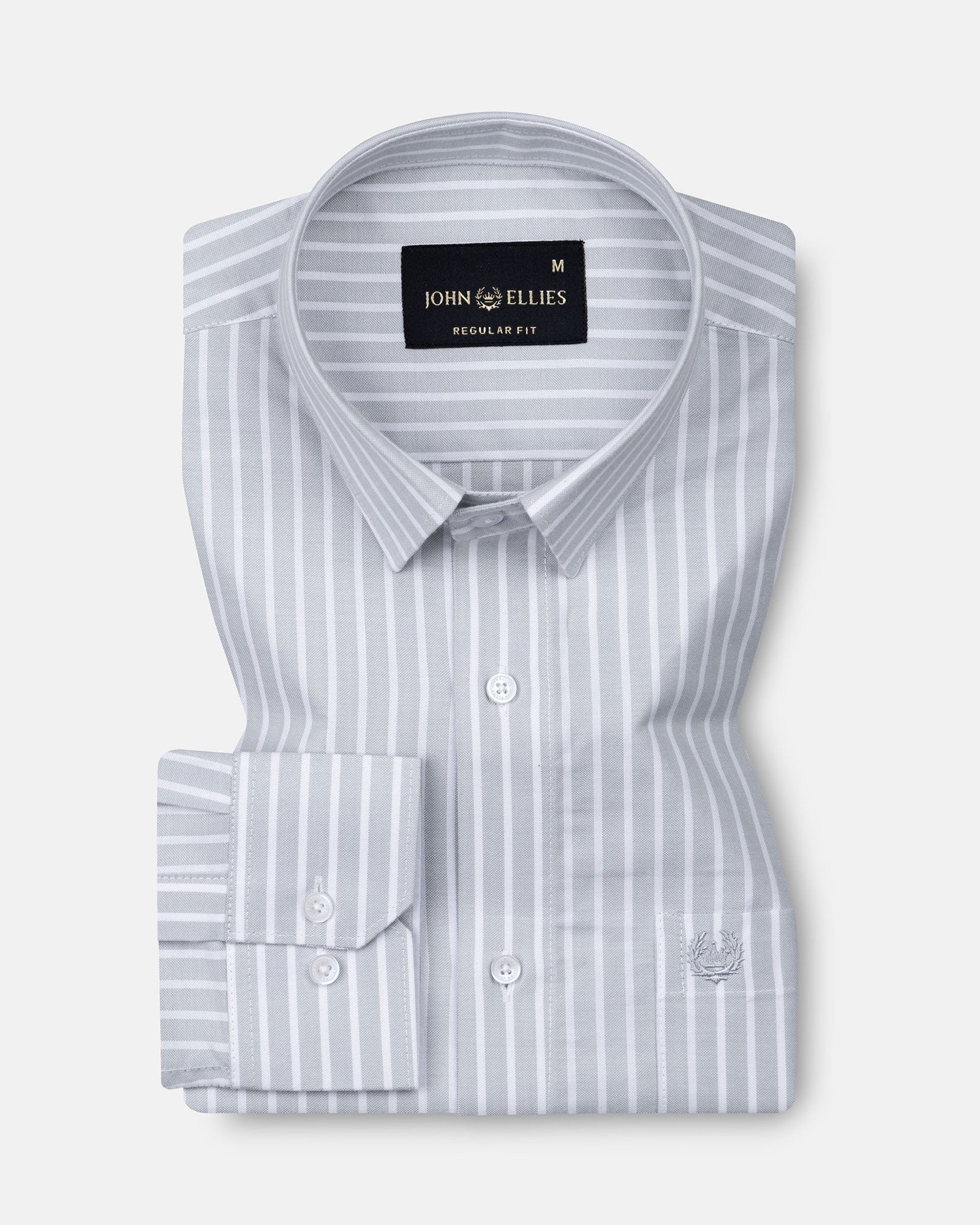 Venzia Silver Stripes Oxford Cotton Shirt - John Ellies
