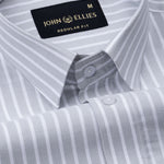 Venzia Silver Stripes Oxford Cotton Shirt - John Ellies