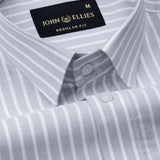 Venzia Silver Stripes Oxford Cotton Shirt - John Ellies