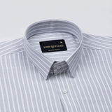 Venzia Silver Stripes Oxford Cotton Shirt - John Ellies