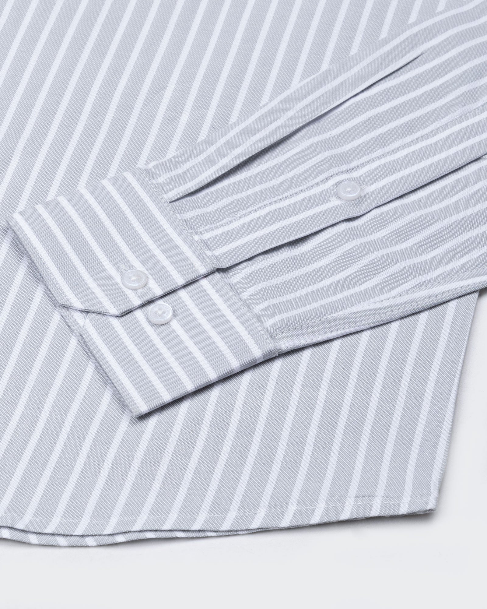 Venzia Silver Stripes Oxford Cotton Shirt - John Ellies