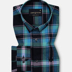 Venzia Green And Black Check Cotton Shirt - John Ellies