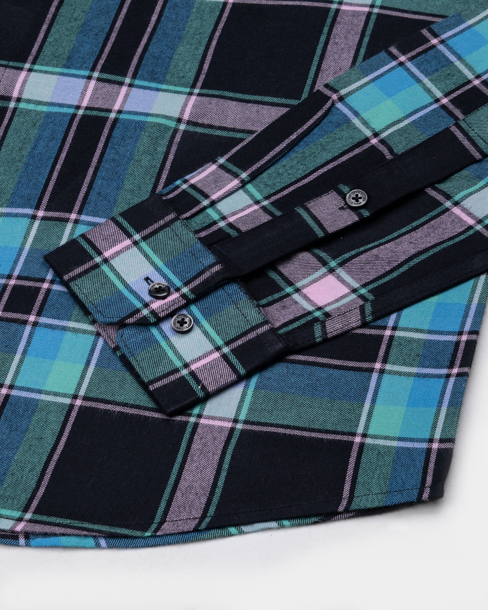 Venzia Green And Black Check Cotton Shirt - John Ellies