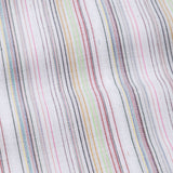 Venzia White And Multicolor Stripes Linen Cotton Shirt - John Ellies