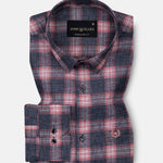 Venzia Grey And Red Check Cotton Shirt - John Ellies