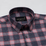 Venzia Grey And Red Check Cotton Shirt - John Ellies