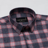 Venzia Grey And Red Check Cotton Shirt - John Ellies