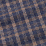 Venzia Brown With Navy Blue Check Cotton Shirt - John Ellies