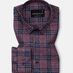 Venzia Maroon Check Linen Shirt - John Ellies