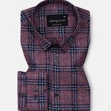 Venzia Maroon Check Linen Shirt - John Ellies