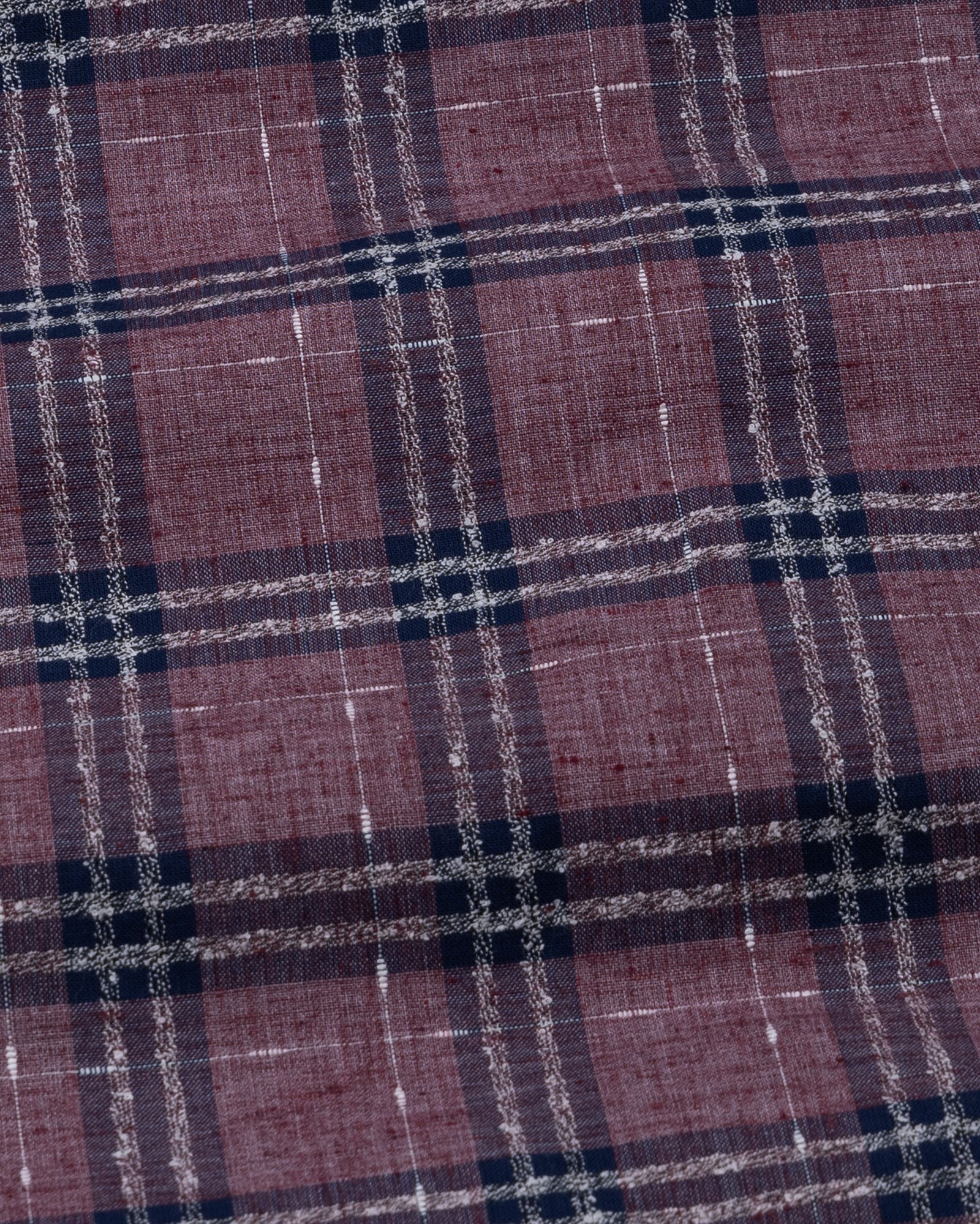 Venzia Maroon Check Linen Shirt - John Ellies