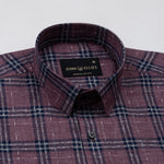 Venzia Maroon Check Linen Shirt - John Ellies