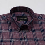 Venzia Maroon Check Linen Shirt - John Ellies
