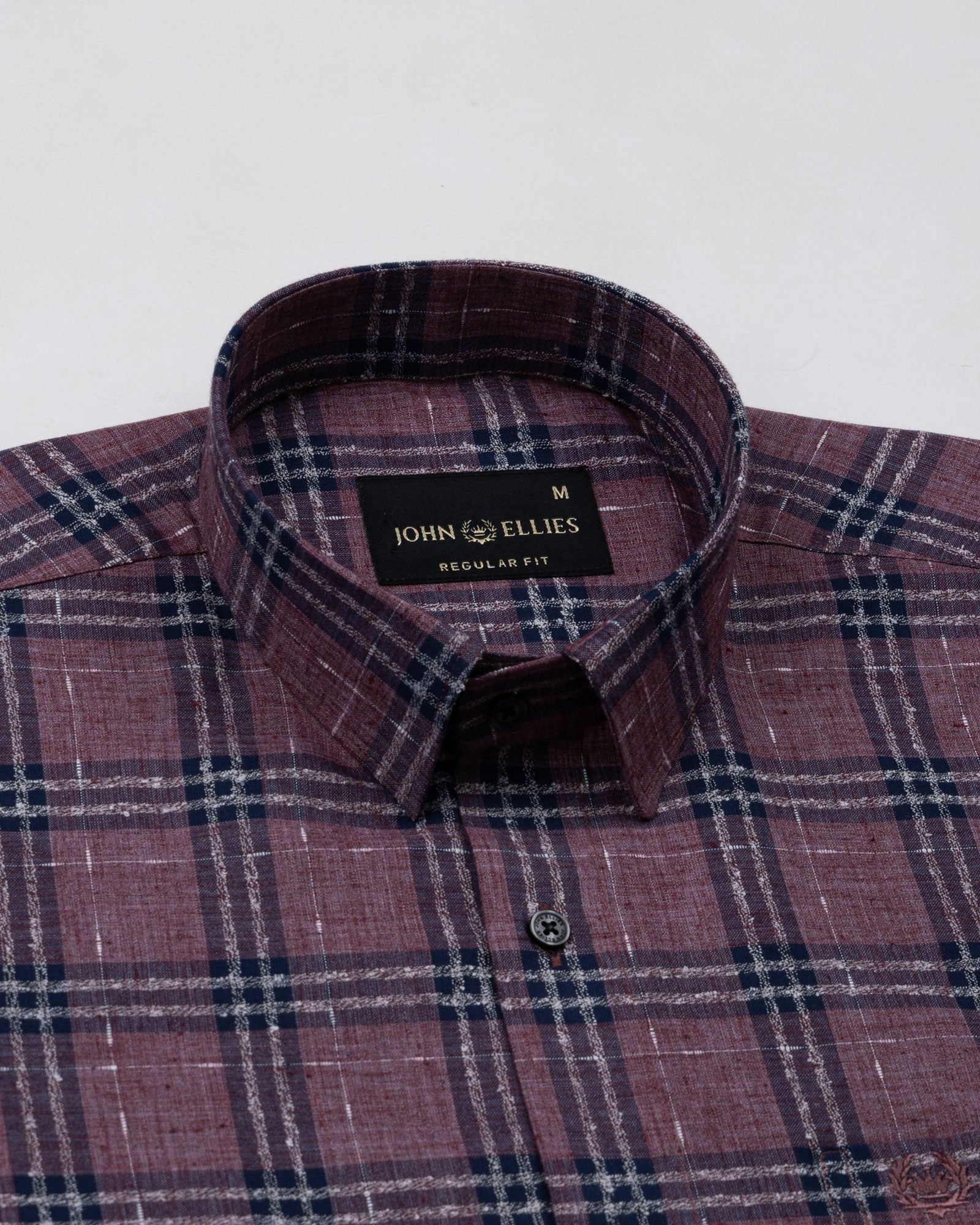 Venzia Maroon Check Linen Shirt - John Ellies